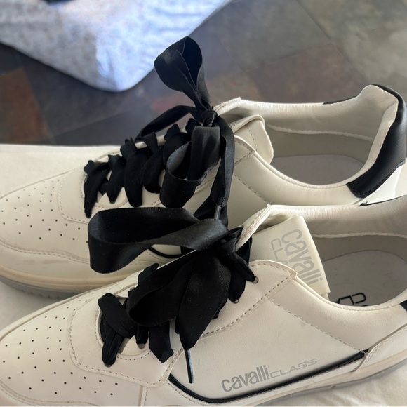 Cavalli Class Black and White Sneakers - Picture 6 of 8